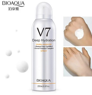 Сонцезахисний спрей для обличчя з тонуючим ефектом Bioaqua V7 Deep Hydration Spray, 250мл H765541000 фото