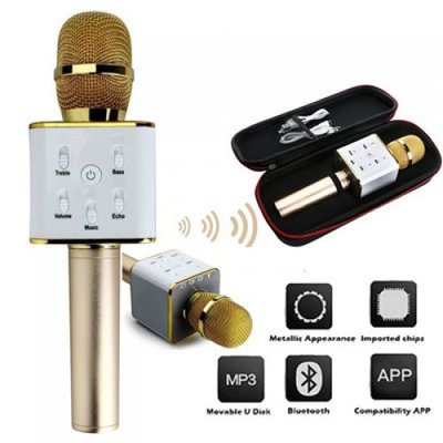 Bluetooth микрофон для караоке Q7 Блютуз микро + ЧЕХОЛ 381141 фото