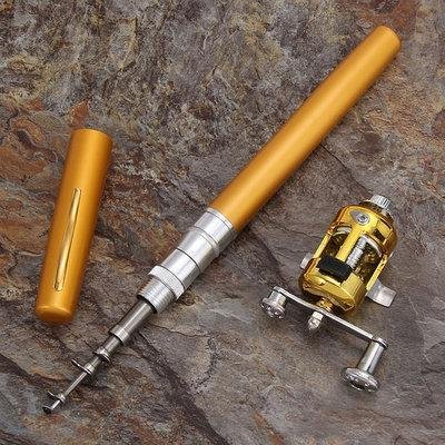 Удочка складная с катушкой и леской, телескопическая, Fishing rod in pen case, блесной, удочка ручка 3811152 фото