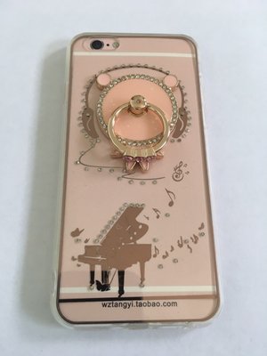 Чехол для iphone 6/6S силиконовый прозрачный с колечком, с мишкой и с роялем COV-066 1443900 фото