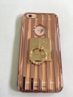 Чехол для iphone 6/6S силиконовый прозрачный с полосками под металл, с колечком, со значком доллара COV-034 1443901 фото
